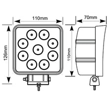 Load image into Gallery viewer, LED 4.5&quot; Square Work Light (15W or 27W)
