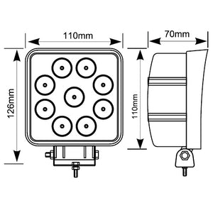 LED 4.5" Square Work Light (15W or 27W)